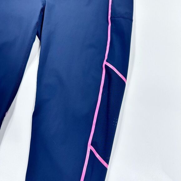 Sweaty Betty zero gravity navy leggings with pink piping 14 - Picture 5 of 13